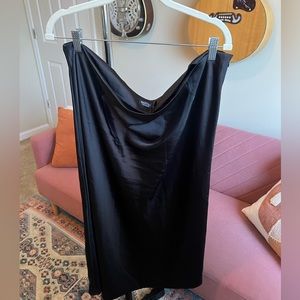 NASTY GAL | NWT Black Satin Midi Skirt Size US 16